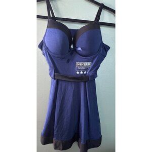 Women's Navy Blue Babydoll Lingerie Size M Sexy Valentines Bridal Sleepwear
